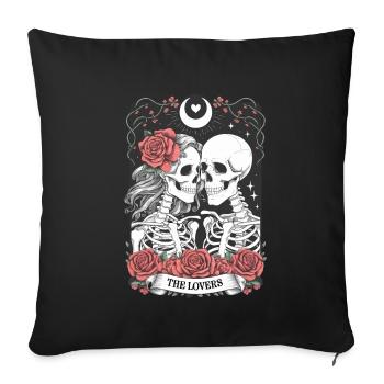 Tarot Card - Throw Pillow Cover 17.5” x 17.5” - black - Front