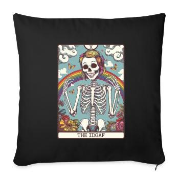 Tarot Card - Throw Pillow Cover 17.5” x 17.5” - black - Front