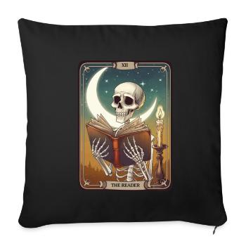 Tarot Card - Throw Pillow Cover 17.5” x 17.5” - black - Front