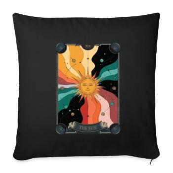 Tarot Card - Throw Pillow Cover 17.5” x 17.5” - black - Front