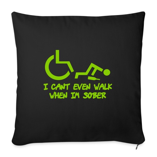 Drunk wheelchair humor, wheelchair fun, wheelchair - Throw Pillow Cover 17.5” x 17.5”