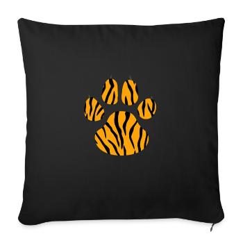 Cool Animal Tiger Print Paw - Throw Pillow Cover 17.5” x 17.5” - black - Front