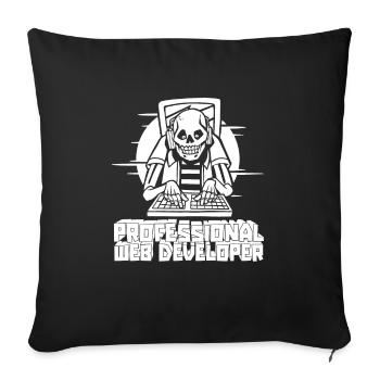 Web Developer - Throw Pillow Cover 17.5” x 17.5” - black - Front