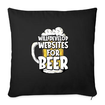 Web Developer - Throw Pillow Cover 17.5” x 17.5” - black - Front