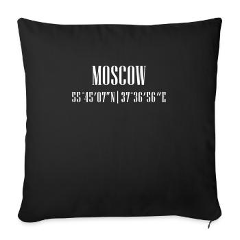 City Coordinates Moscow - Throw Pillow Cover 17.5” x 17.5” - black - Front