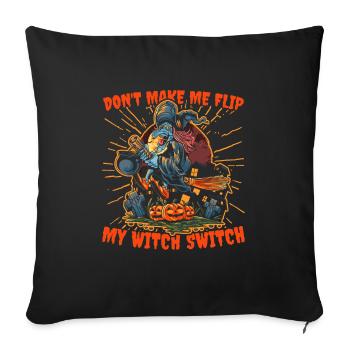 Halloween Witch - Throw Pillow Cover 17.5” x 17.5” - black - Front