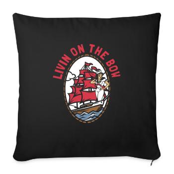 Sailing Sailor Bow - Throw Pillow Cover 17.5” x 17.5” - black - Front