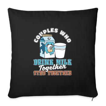 Milk Couple - Throw Pillow Cover 17.5” x 17.5” - black - Front