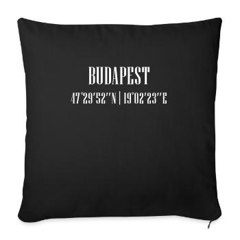 City Coordinates Budapest - Throw Pillow Cover 17.5” x 17.5” - black - Front