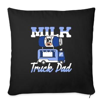 Milk Dad Milk Truck - Throw Pillow Cover 17.5” x 17.5” - black - Front