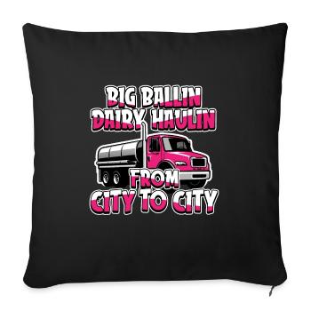 Milk Milk Truck - Throw Pillow Cover 17.5” x 17.5” - black - Front