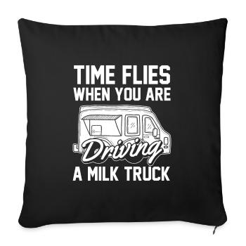 Milk Humor Milk Truck - Throw Pillow Cover 17.5” x 17.5” - black - Front