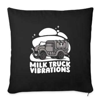 Milk Vibrations Milk Truck - Throw Pillow Cover 17.5” x 17.5” - black - Front