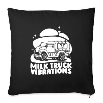 Milk Vibes Milk Truck - Throw Pillow Cover 17.5” x 17.5” - black - Front