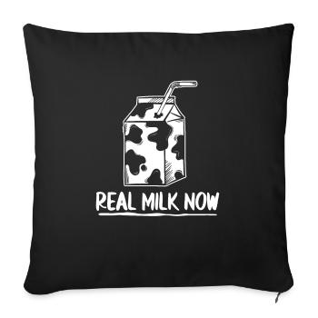 Milk Milk Truck - Throw Pillow Cover 17.5” x 17.5” - black - Front