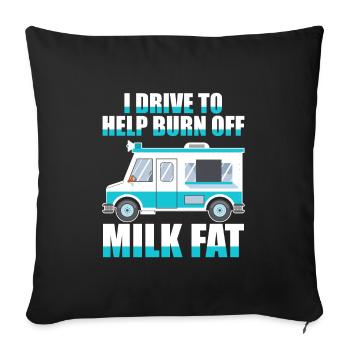 Milk Milk Truck - Throw Pillow Cover 17.5” x 17.5” - black - Front