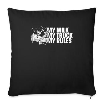 Milk Funny Milk Truck - Throw Pillow Cover 17.5” x 17.5” - black - Front
