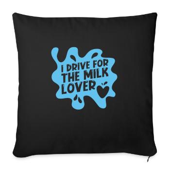 Milk Milkman Milk Truck - Throw Pillow Cover 17.5” x 17.5” - black - Front