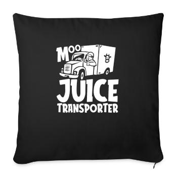 Milk Funny Milk Truck - Throw Pillow Cover 17.5” x 17.5” - black - Front