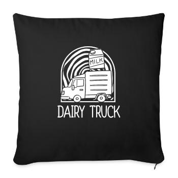 Milk Milk Truck - Throw Pillow Cover 17.5” x 17.5” - black - Front
