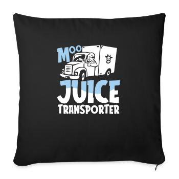 Milk Funny Milk Truck - Throw Pillow Cover 17.5” x 17.5” - black - Front