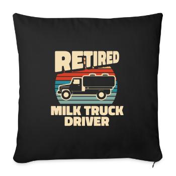 Milk Milk Truck - Throw Pillow Cover 17.5” x 17.5” - black - Front