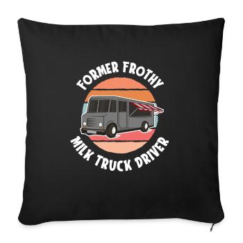 Milk Milk Truck - Throw Pillow Cover 17.5” x 17.5” - black - Front