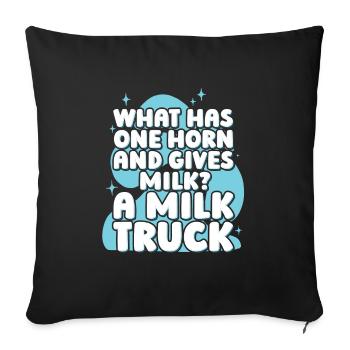 Milk Hilarious Milk Truck - Throw Pillow Cover 17.5” x 17.5” - black - Front