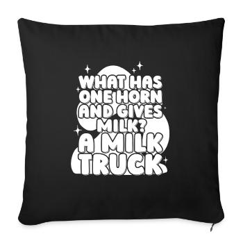 Milk Hilarious Milk Truck - Throw Pillow Cover 17.5” x 17.5” - black - Front