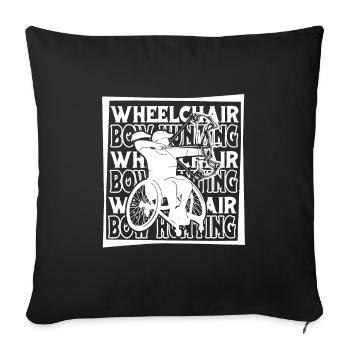 Bow Hunting Wheelchair - Throw Pillow Cover 17.5” x 17.5” - black - Front