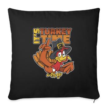 Thanksgiving Celebration - Throw Pillow Cover 17.5” x 17.5” - black - Front