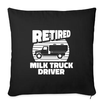Milk Milk Truck - Throw Pillow Cover 17.5” x 17.5” - black - Front