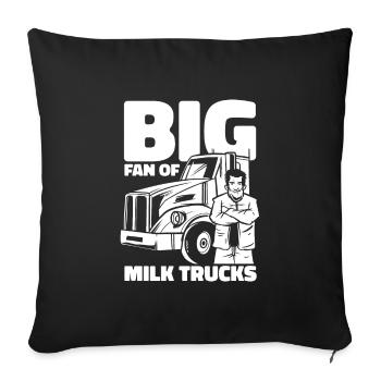 Milk Milk Truck - Throw Pillow Cover 17.5” x 17.5” - black - Front