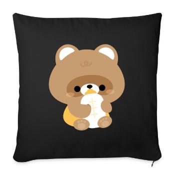 Beaver Toddler - Throw Pillow Cover 17.5” x 17.5” - black - Front