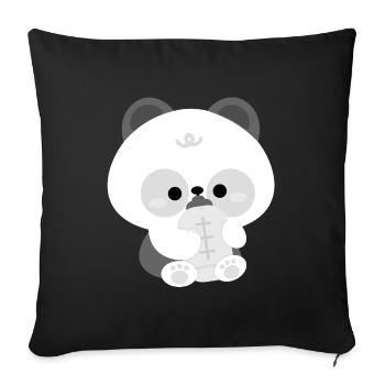 Panda Toddler - Throw Pillow Cover 17.5” x 17.5” - black - Front