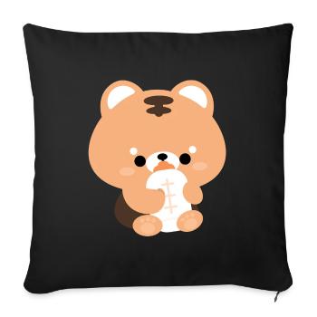 Tiger Toddler - Throw Pillow Cover 17.5” x 17.5” - black - Front