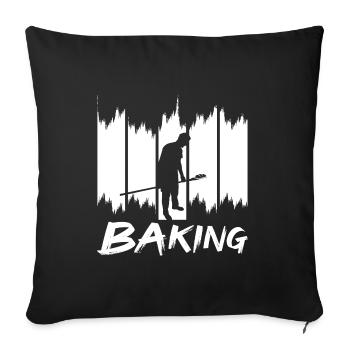 Funny Baking - Throw Pillow Cover 17.5” x 17.5” - black - Front