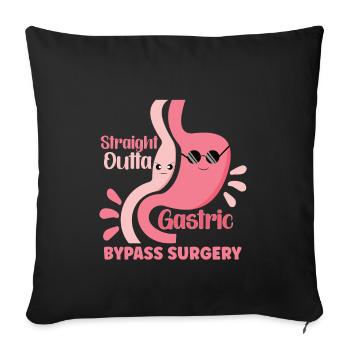 Gastric Sleeve Gastric Sleeve Surgery Gastrectomy - Throw Pillow Cover 17.5” x 17.5” - black - Front