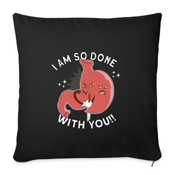 Gastric Sleeve Gastric Sleeve Surgery Gastrectomy - Throw Pillow Cover 17.5” x 17.5” - black - Front