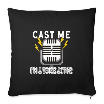 Voice Actor Voice Over Audio Engineering Recording - Throw Pillow Cover 17.5” x 17.5” - black - Front