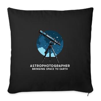 Astrophotography Astronomy Space Camera Star Watch - Throw Pillow Cover 17.5” x 17.5” - black - Front