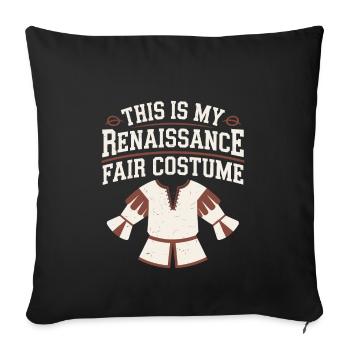 Renaissance Fair Outfit Medieval Ren Faire - Throw Pillow Cover 17.5” x 17.5” - black - Front