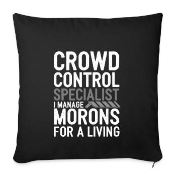 Private Security Professional Bodyguard VIP - Throw Pillow Cover 17.5” x 17.5” - black - Front