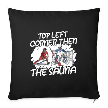 Field Hockey - Throw Pillow Cover 17.5” x 17.5” - black - Front