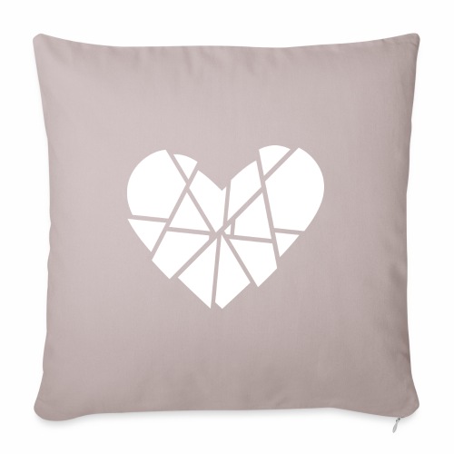 Heart Broken Shards Anti Valentine's Day - Throw Pillow Cover 17.5” x 17.5”