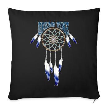 Dream Time Dream Catcher - Throw Pillow Cover 17.5” x 17.5” - black - Front