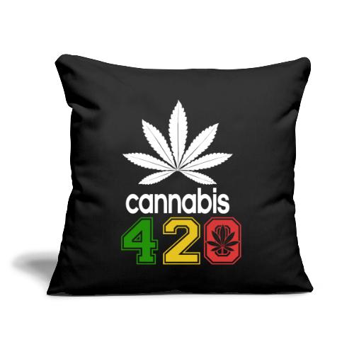 Humorous 420 Authentic Herb Weed Marijuana Design - Throw Pillow Cover 17.5” x 17.5”