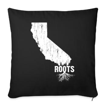 Roots - California (Rustic) - Throw Pillow Cover 17.5” x 17.5” - black - Front