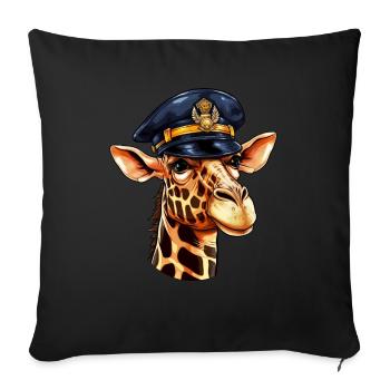 Giraffes policeman - Throw Pillow Cover 17.5” x 17.5” - black - Front