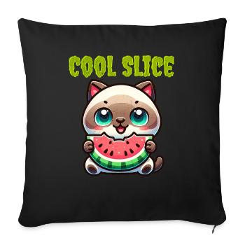 Cool Slice - Throw Pillow Cover 17.5” x 17.5” - black - Front